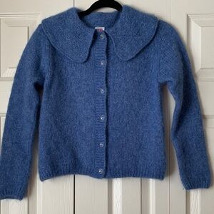 Shrimps Blue Cardigan Alpaca Blend Size M (Fits Like a S)